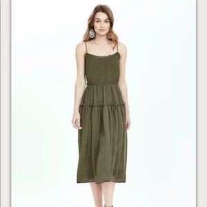 Banana Republic Olive Green Midi Dress